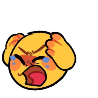 😫 9df3723d Эмодзи, плачущий, в стрессе, злой, кричащий, расстроенный, Мем whatsapp sticker
