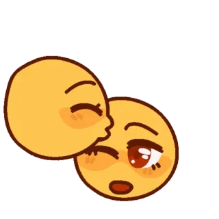 💋 c9df4239 Эмодзи, Поцелуй, Любовь, Милый, Мультфильм whatsapp sticker