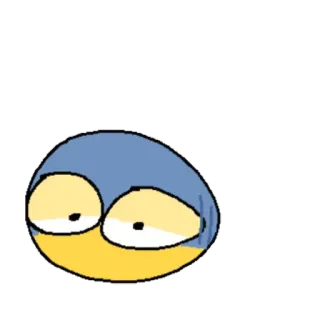 😰 ca9d21ef Эмодзи, Синий, Жёлтый, Испуганный, Обеспокоенный whatsapp sticker