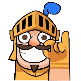 🤠 03d259b3 ridder, clash royale, personage, helm, duim omhoog, cartoon telegram sticker