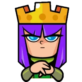 👍 14ff0cd4 cartoon, vrouw, koningin, personage, paars haar, kroon telegram sticker