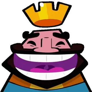 😄 9a4d6348 clash royale, koning, kroon, lachen, emoji, game personage telegram sticker