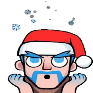 😨 9e8fff32 cartoon, personage, kerst, kerstmuts, sneeuwvlokken telegram sticker
