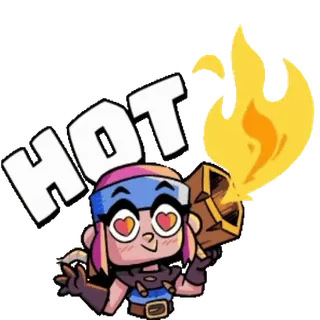 😍 ad01cf3a HOT heet, cartoon, personage, vuur, liefde, harten telegram sticker