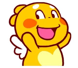 🌝 e659c433 hoạt hình, dễ thương, vàng, nhân vật, đôi cánh telegram sticker