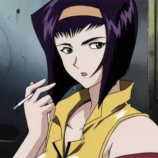 ❤️ 787164f6 Faye Valentine Cowboy Bebop Anime, Cartoon, Faye Valentine, Zigarette, Rauchen, Cowboy Bebop telegram sticker
