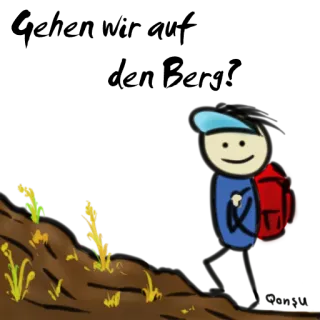 🗻 81cada89 卡通, 火柴人, 背包, 徒步旅行, 户外, 旅行, 冒险 telegram sticker