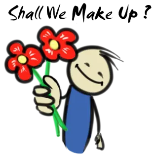 🌺 89b5533a I HATE YOU cartoon, stick figure, flowers, hate, emotion telegram sticker
