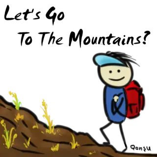 🗻 ca398022 hiking, backpack, cartoon, adventure, stick figure telegram sticker