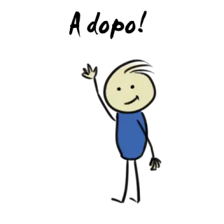 ✋ 290c109c человечек, машет, мультфильм, простой, персонаж whatsapp sticker