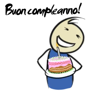 🎂 725456f7 Happy Birthday! день рождения, торт, праздник, мультфильм whatsapp sticker
