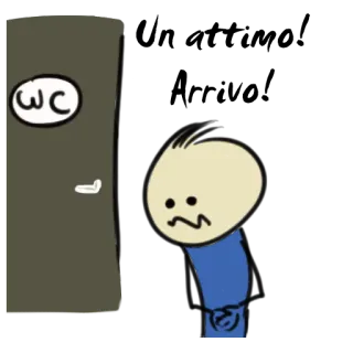 🚽 d0fd0723 WC туалет, уборная, мультфильм, ванная комната, дверь whatsapp sticker