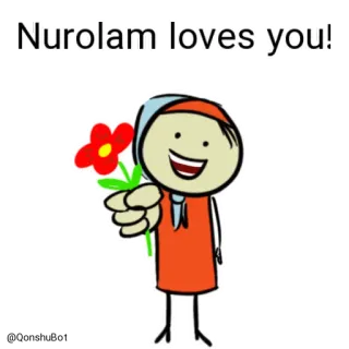 ❤️ 289e6669 Nurolam loves you! Cartone animato, Amore, Fiore, Saluto, Personaggio, Salutare telegram sticker