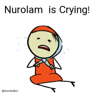 😭 366e615e Nurolam is Crying! piangere, triste, cartone animato, emozione, lacrime telegram sticker