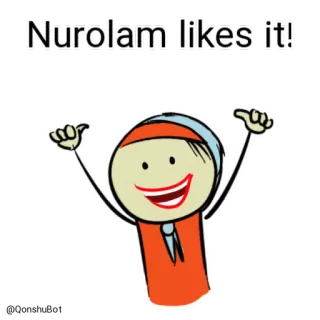 👍 70e22a8f Nurolam likes it! omino stilizzato, positivo, cartone animato, pollice in su telegram sticker