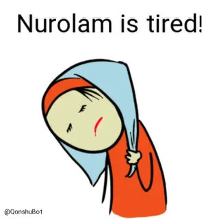 😣 a4b817c8 Nurolam is tired! stanco, esausto, assonnato, cartone animato, personaggio, riposo telegram sticker