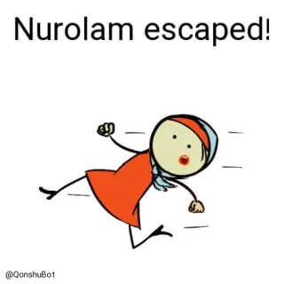 🏃 caa2e452 Nurolam escaped! corsa, fuga, cartone animato, donna, omino stilizzato telegram sticker