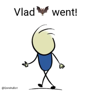 ✋️ 21333a3c Vlad Vlad went! walking, bat, stick figure, cartoon, vlad telegram sticker