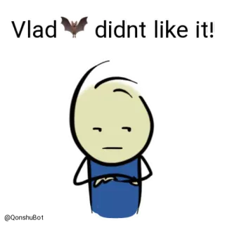👎 2e1171b0 Vlad Vlad didnt like it! vlad, didnt like it, dislike, bat, cartoon, humor telegram sticker