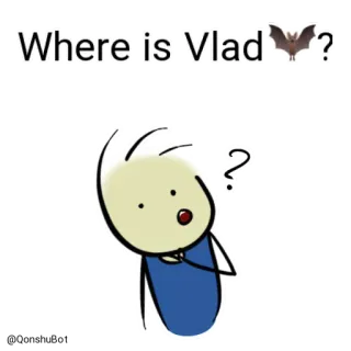 🤔 69cec370 Vlad Where is Vlad? vlad, bat, question, cartoon, stick figure, where telegram sticker