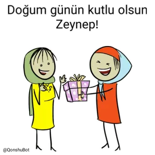 Bi insan ve Zeynep @Qonshubot whatsapp stickers