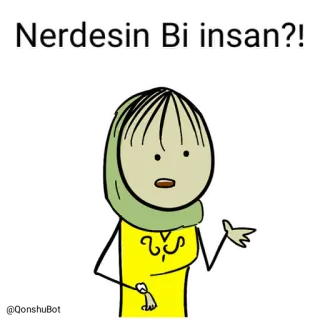 🕒 c46d1131 Nerdesin Bi insan?! Cartoon, Frage, Frau, Zeichnung, Ausdruck, Person telegram sticker