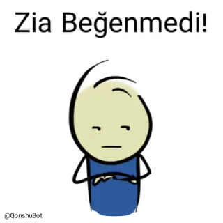 👎 026d242a Zia Beğenmedi! cartone animato, non mi piace, infelice, triste, reazione telegram sticker