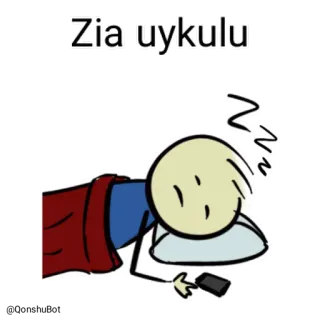 😴 802a2200 Zia uykulu sonno, dormire, stanco, cartone animato, letto, zz telegram sticker