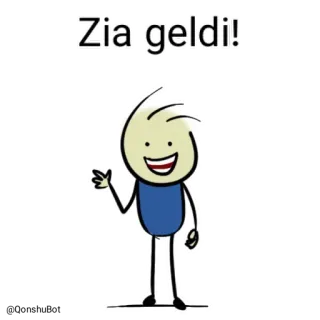 ✋️ c9c34a66 Zia geldi! Cartone animato, Omino stilizzato, Salutando, Saluto telegram sticker