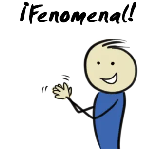 👏 56bef595 漫画, 棒人間, 手を振る, シンプル, イラスト telegram sticker