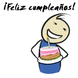 🎂 60723ce6 誕生日, ケーキ, お祝い, ろうそく, 漫画 telegram sticker