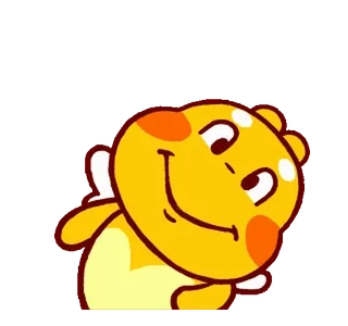 👀 ec968abd 귀여운, 노란색, 만화, 캐릭터, 행복한, 카와이 telegram sticker