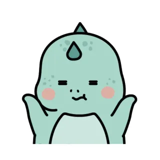 😌 0f3224ff dinozaur, słodki, kreskówka, zwierzę, ilustracja whatsapp sticker