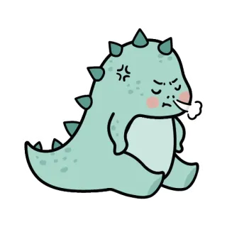 😤 106f9322 dinozaur, słodki, zły, kreskówka, potwór whatsapp sticker