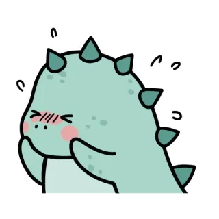 😖 3956eec5 dinozaur, słodki, rumieniec, kawaii, zwierzę whatsapp sticker