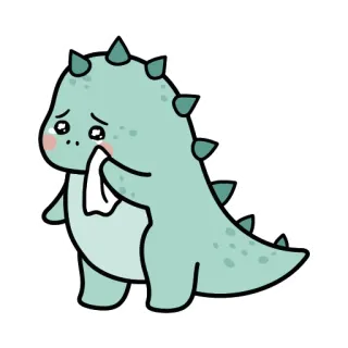 🥺 7da7fd82 dinozaur, smutny, płaczący, kreskówka, gad whatsapp sticker