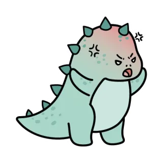 😡 fb9537e2 dinozaur, kreskówka, zły, słodki, zwierzę whatsapp sticker