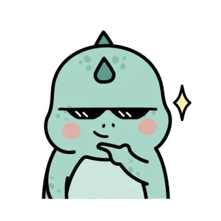 😎 ffa18d4e dinozaur, kreskówka, okulary przeciwsłoneczne, słodkie, kawaii whatsapp sticker