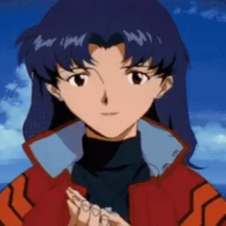 👏 8737bb3d Misato Katsuragi Neon Genesis Evangelion anime, frau, misato, evangelion telegram sticker