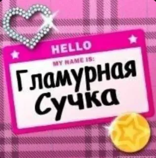 😘 095b7bcd Гламурная Сучка стикер, русский, гламурный, обидный, именной бейдж telegram sticker