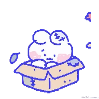 🥰 62a27eb9 милый, коробка, животное, лягушка, рисунок telegram sticker