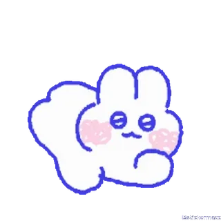 🥰 6b2bf723 Мультик, Кролик, Сонный, Облако, Милый telegram sticker