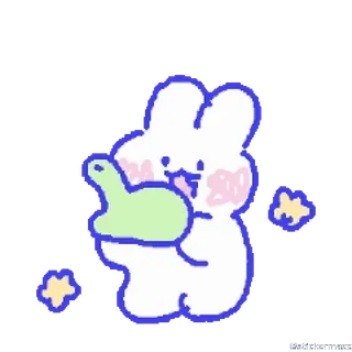 🥰 88abb4dc милый, зайчик, животное, каваий, кролик telegram sticker