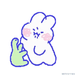 🥰 aa43df7a кролик, кролик, средний палец, оскорбительный telegram sticker