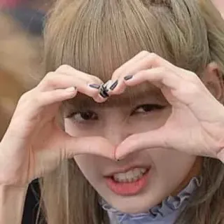 😚 e71c3496 personne, fille, coeur, amour, geste de la main, k-pop telegram sticker