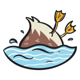 😫 d968102f 오리, 익사, 물, 동물, 새, 웃긴, 스티커 telegram sticker