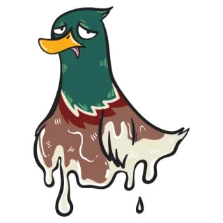 ☹️ df9694e7 오리, 만화, 동물, 스티커, 새 telegram sticker
