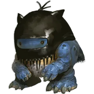 👿 6fd68785 monster, creature, fantasy, cute, blue, black, sticker, digital art telegram sticker