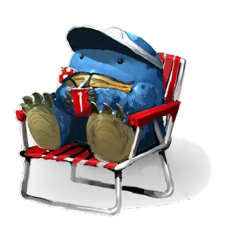 😌 acaf542e relaxation, beach, beach chair, cartoon, summer, holiday telegram sticker