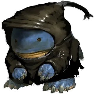 😈 bd470d07 monster, creature, hooded figure, fantasy, cartoon, character telegram sticker